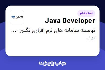  استخدام Java Developer در توسعه سامانه های نرم افزاری نگین - توسن