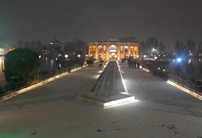  عمارت ائل‌گلی تبریز سفیدپوش شد