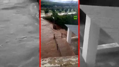  فیلم سیل شدید در جنوب اسپانیا با یک کشته