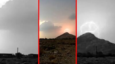  فیلم رعدوبرق عجیب در آسمان غرب هرمزگان