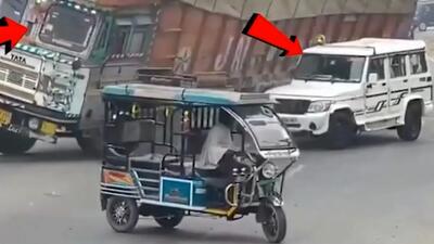  فیلم مرگ دلخراش راننده شاسی بلند در هند