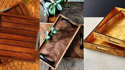  مدل های سینی چوبی جدید: راز پذیرایی فاخر و شیک در مهمانی‌ های شما