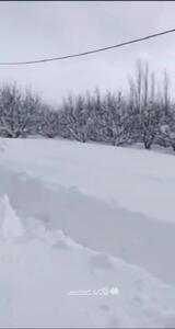 ارتفاع برف در روستای گەلاز شهرستان اشنویۀ آذربایجان‌غربی به یک متر رسید + فیلم