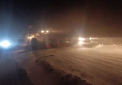 بارش سنگین برف در گردنه الماس/ محدودیت تردد در محور تالش-خلخال - تسنیم