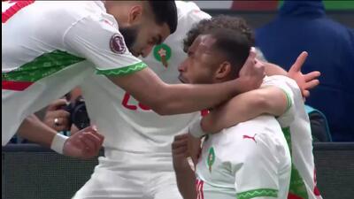 گل اول مراکش به زامبیا (ایوب الکعبی)