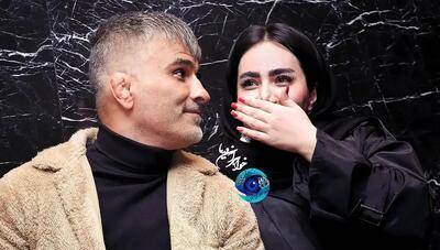 مسعود حسینی در آغوش همسرش؛ عکسی عاشقانه با استایل زمستانی (عکس)