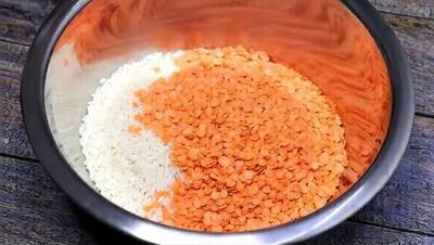  (برنج + دال عدس) طرز تهیه یک غذای فوری ، مقوی و خوشمزه