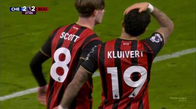 گل دوم بورنموث به چلسی (جاستین کلایورت)