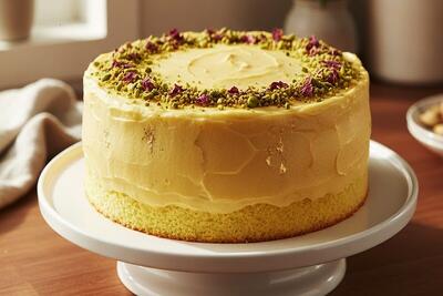  آموزش شیرینی پزی / طرز تهیه کیک زعفرانی با ماست با بافتی نرم و طعمی دلنشین