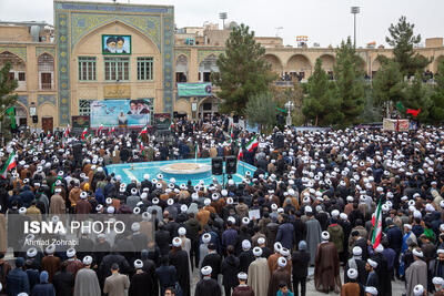  مراسم یوم الله ۹ دی قم در مدرسه فیضیه آغاز  شد
