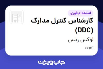  استخدام کارشناس کنترل مدارک (DDC) - آقا در لوکس ریس
