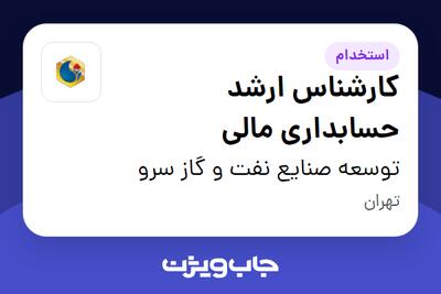  استخدام کارشناس ارشد حسابداری مالی در توسعه صنایع نفت و گاز سرو