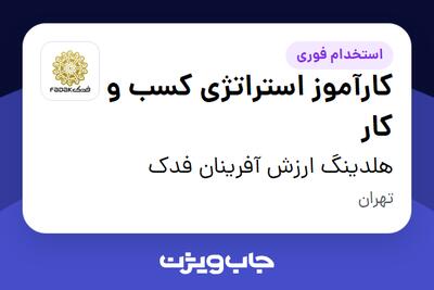  استخدام کارآموز استراتژی کسب و کار در هلدینگ ارزش آفرینان فدک