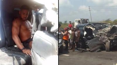 وضعیت آنتونی جاشوا لحظاتی پس از تصادف شدید در نیجریه - پارس فوتبال