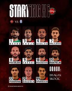 تراکتور - ملوان؛ ترکیب رسمی - پارس فوتبال