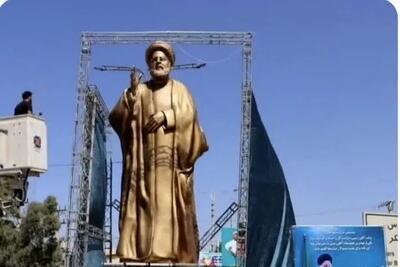  رونمایی از تندیس شهید آیت‌الله رئیسی در اردبیل +فیلم