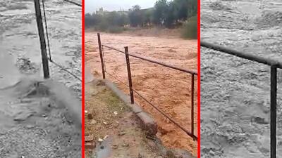  فیلم جاری شدن سیل در مسجدسلیمان خوزستان
