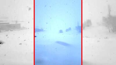  فیلم بارش برف در روستای بایزیدآباد در دیواندره