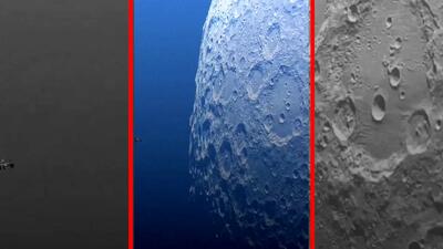  فیلم عبور ایستگاه فضایی بین المللی از مقابل ماه