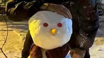  برف‌بازی بازیکنان تراکتور به کارگردانی بیرانوند