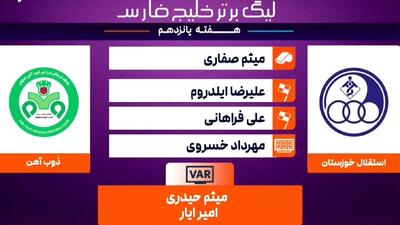 کارشناسی داوری بازی استقلال خوزستان - ذوب آهن
