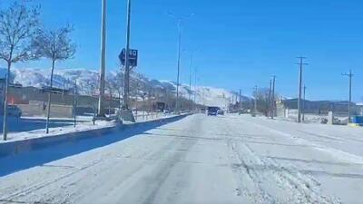  بارش دومین برف زمستانی در شهرستان اهر + فیلم