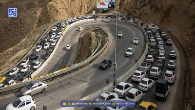 ترافیک پرحجم و سنگین در محور هراز به سمت شمال+ ویدیو