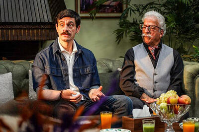 مهران مدیری و بازیگران شیش ماهه در پشت صحنه/ ببینید