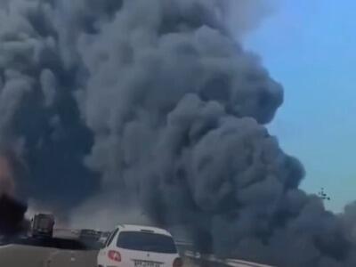 آتش‌سوزی مهیب در آزادراه قزوین-رشت