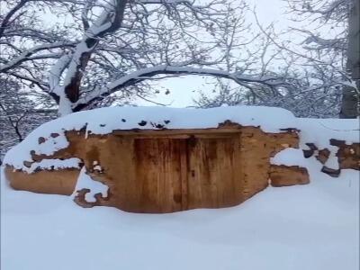  کوچه باغ های برفی روستای اسفرجان