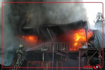  آتش‌سوزی انبار لباس در جنوب تهران
