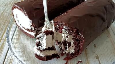  طرز تهیه رول شکلاتی بدون شکر و بدون گلوتن / کم کالری با ۷ گرم پروتیین