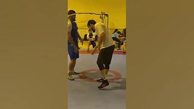 سرشاخ شدن جالب حسن یزدانی و کادیف در تمرین تیم کشتی استقلال + ویدئو