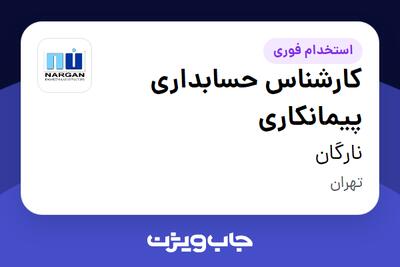  استخدام کارشناس حسابداری پیمانکاری در نارگان