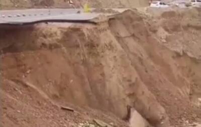 فیلم/ رانش زمین در جاده ایذه دزپارت خوزستان