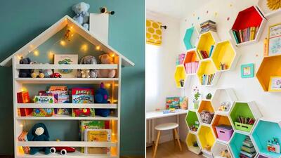 ترکیب خلاقانه رنگ و طراحی؛ قفسه کتاب اتاق کودک با 15 ایده جذاب