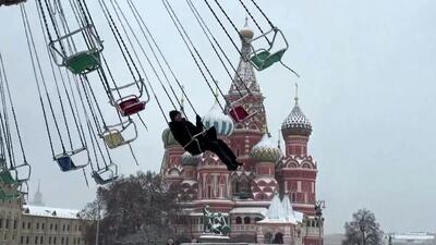  فیلم بارش شدید برف در مسکو