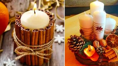 ساخت شمع دکوری خاص با چوب دارچین؛ 15 طرح جذاب