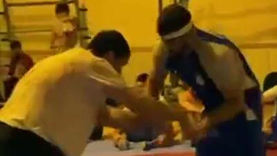 سرشاخ شدن جالب کادیف و حسن یزدانی در تمرین تیم کشتی استقلال