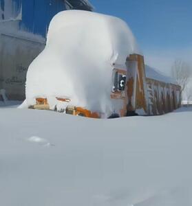 حجم برف قابل توجه در آقدره شهرستان تکاب
