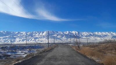  نمایی از کوه گرین نهاوند پس از بارش‌های اخیر برف + فیلم