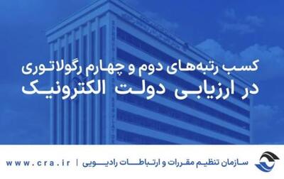  رتبه های دوم و چهارم رگولاتوری در دوازدهمین دوره ارزیابی دولت الکترونیک