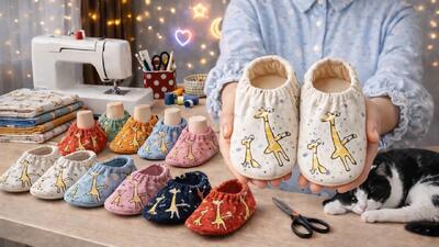 آموزش ساخت دمپایی پارچه ای کشسان بدون الگو