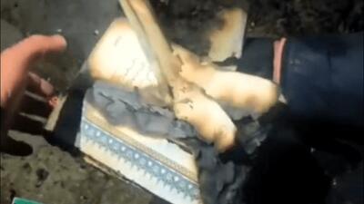  سوزاندن قرآن در اغتشاشات همدان + فیلم