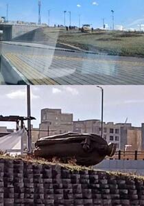 چرا مجسمه رئیسی در اردبیل سقوط کرد؟ + عکس