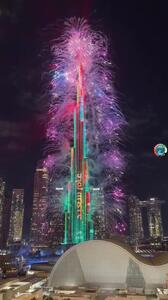  آتش‌بازی برج خلیفه بمناسبت سال نو ۲۰۲۶ + فیلم