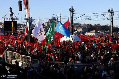  راهپیمایی هزاران نفر در استانبول در حمایت از غزه در روز سال نو + تصاویر