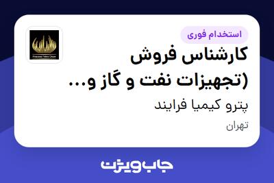  استخدام کارشناس فروش (تجهیزات نفت و گاز و پتروشیمی) در پترو کیمیا فرایند