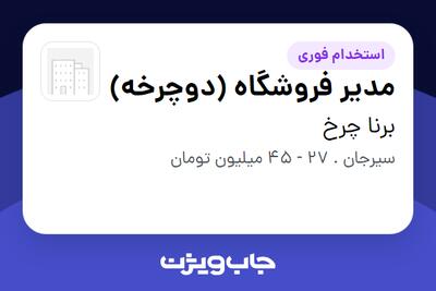 استخدام مدیر فروشگاه (دوچرخه) در برنا چرخ