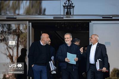 تصاویری از ژست‌های پزشکیان در حیاط دولت